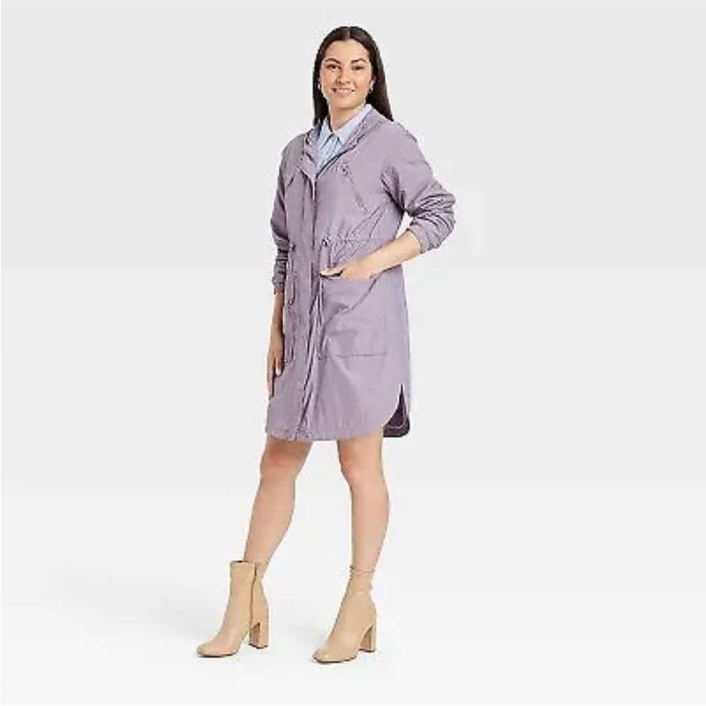 Target A New Day Hooded Rain Coat Trench Jacket - Picture 2 of 3